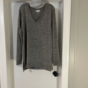Lucky Brand Womens Sweater Size XXL  TTG Heathered Gray V-Neck Lightweight
